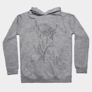 crystalized flower white line Hoodie